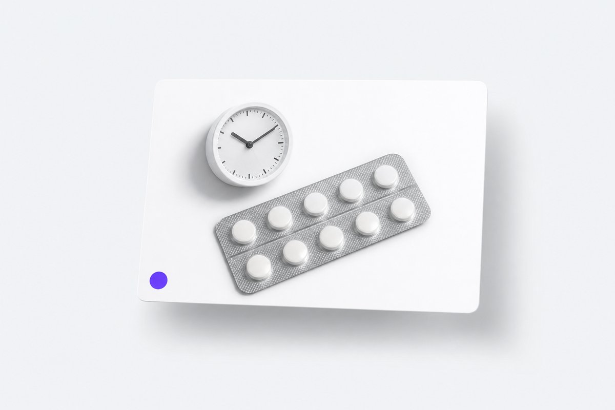 Morning clock chip with Lasix blister on clip